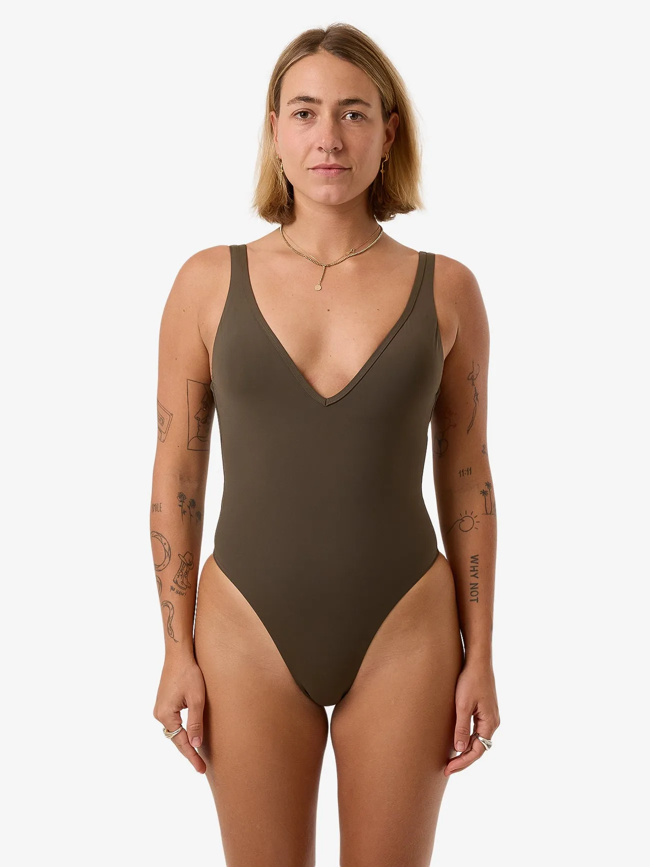 Thrills Plunge One Piece - Tarmac sold by Thrills