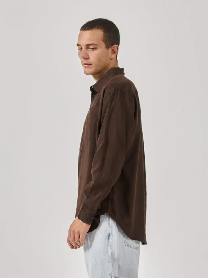Hemp Minimal Thrills Oversize Long Sleeve Shirt - Postal Brown sold by Thrills product image thumbnail 3