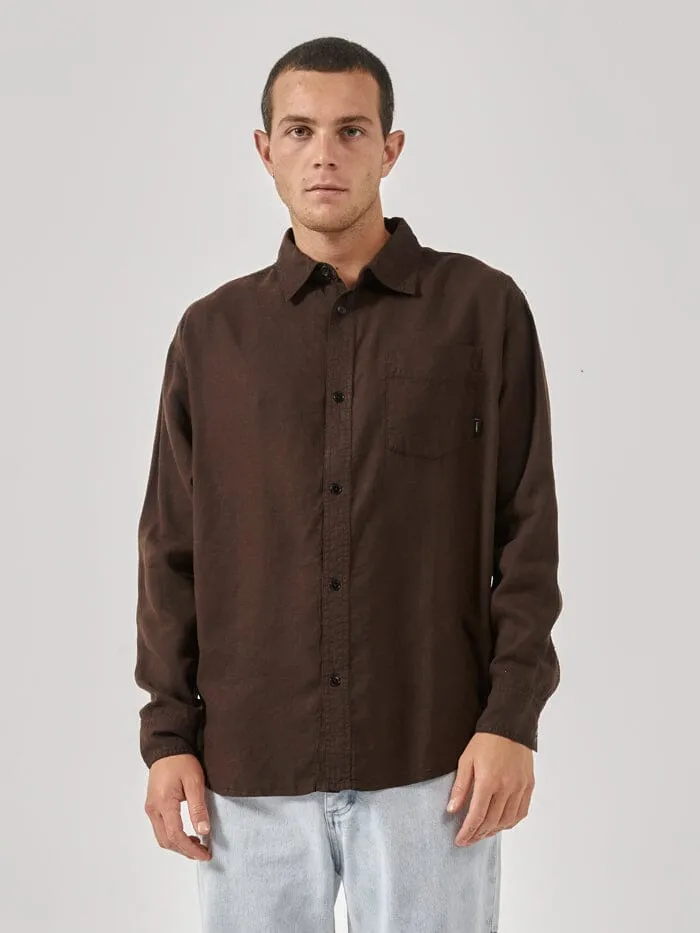 Hemp Minimal Thrills Oversize Long Sleeve Shirt - Postal Brown sold by Thrills