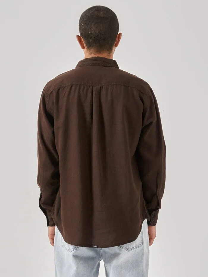 Hemp Minimal Thrills Oversize Long Sleeve Shirt - Postal Brown sold by Thrills product image thumbnail 2