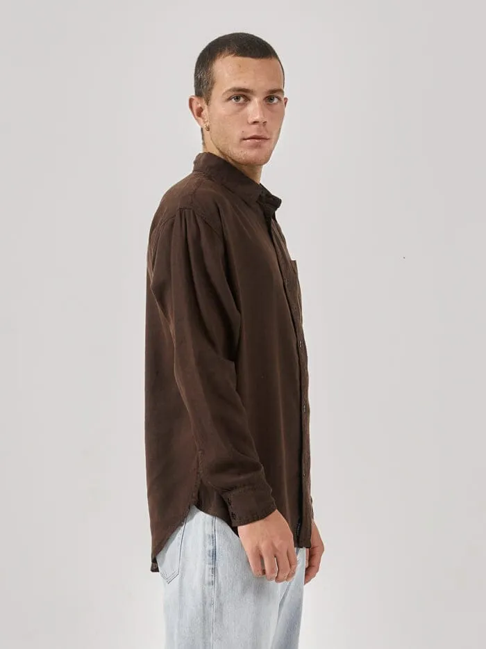Hemp Minimal Thrills Oversize Long Sleeve Shirt - Postal Brown sold by Thrills product image thumbnail 4