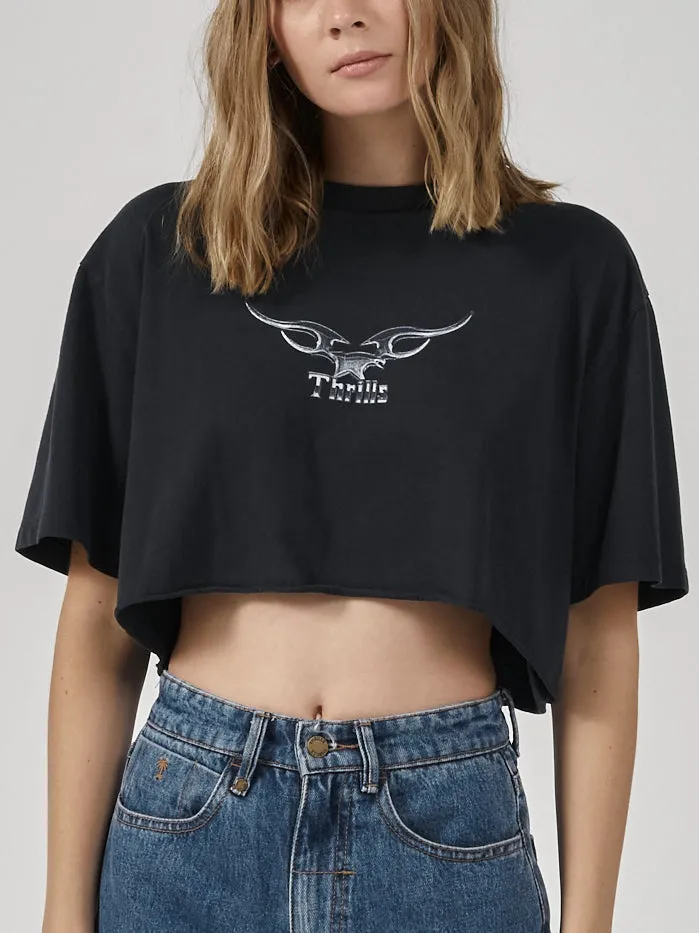 Iron Eagle Merch Super Crop Tee - Twilight Black sold by Thrills product image thumbnail 5