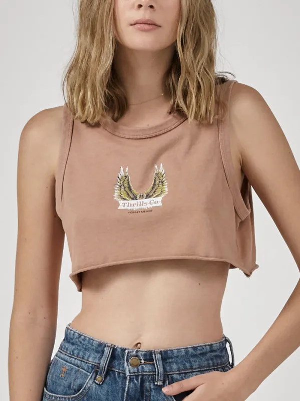 Wind Beneath Super Crop Tank - Cork sold by Thrills