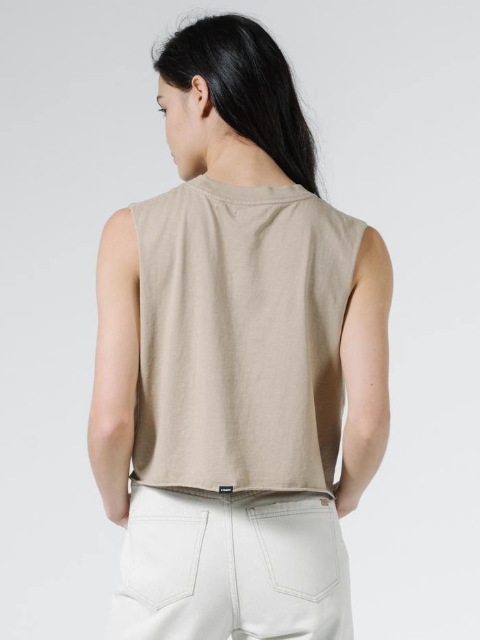 Storm The Castle Crop Muscle - Vintage Khaki sold by Thrills product image thumbnail 2