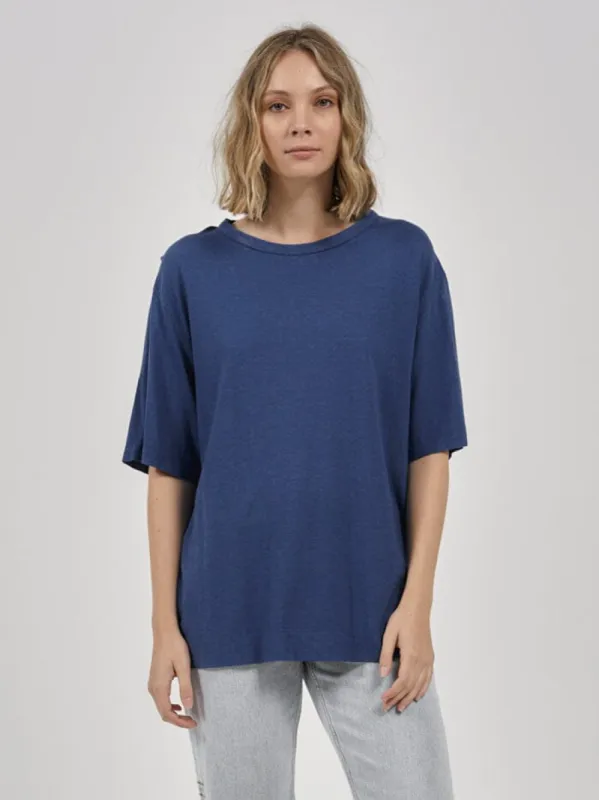 Hemp Lightweight Box Fit Tee - Botanical Blue sold by Thrills