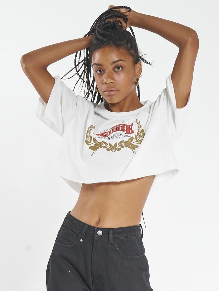 Speed Wreath Merch Super Crop Tee - Dirty White sold by Thrills product image thumbnail 3