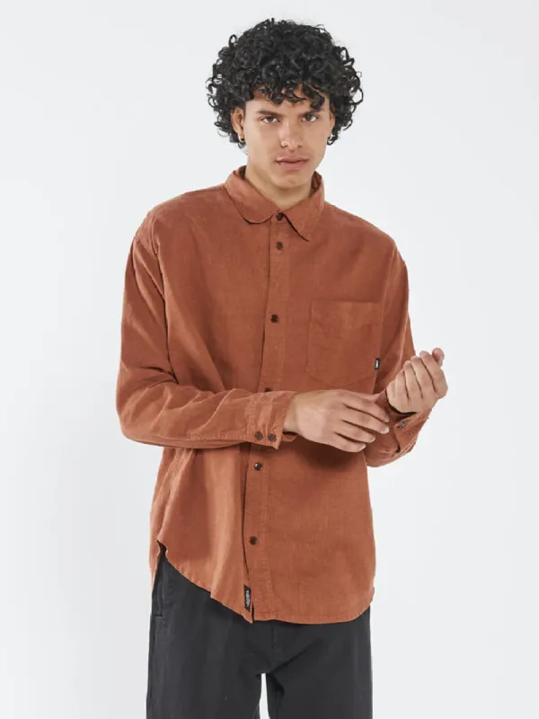 Hemp Minimal Thrills Oversize Long Sleeve Shirt - Coffee sold by Thrills