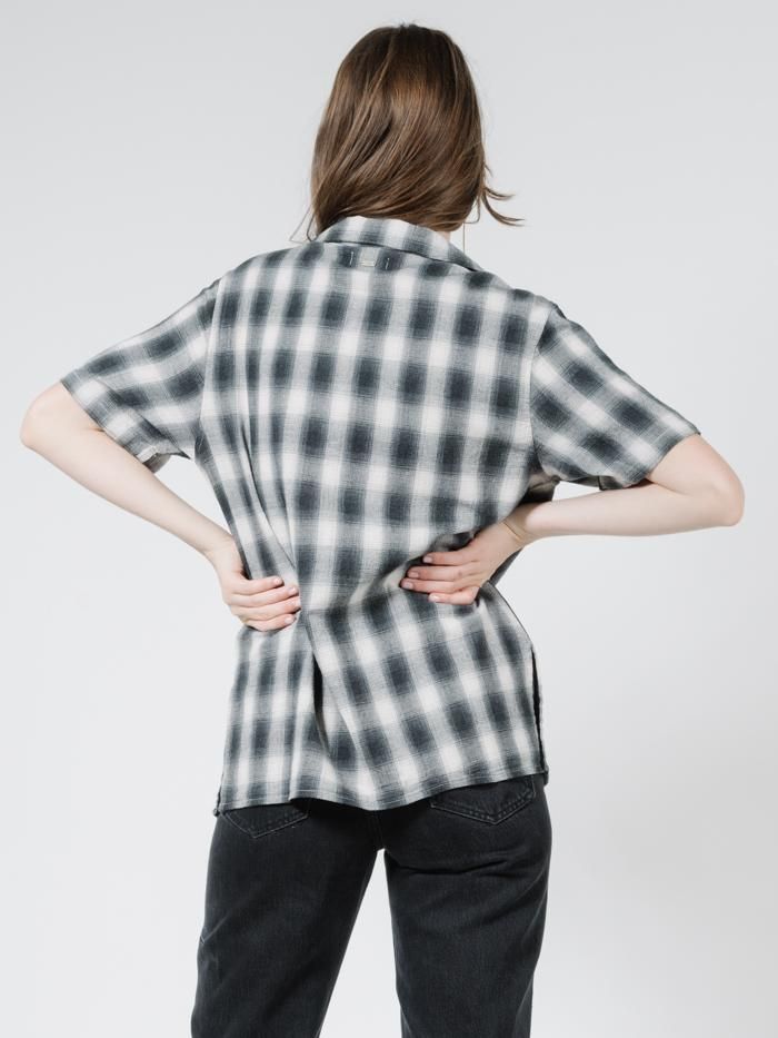Angel Check Oversized Shirt - Steel Grey sold by Thrills product image thumbnail 2