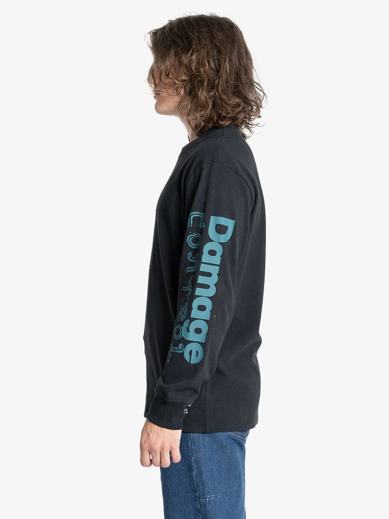 Controlled Damage Oversize Long Sleeve Tee - Black sold by Thrills product image thumbnail 3