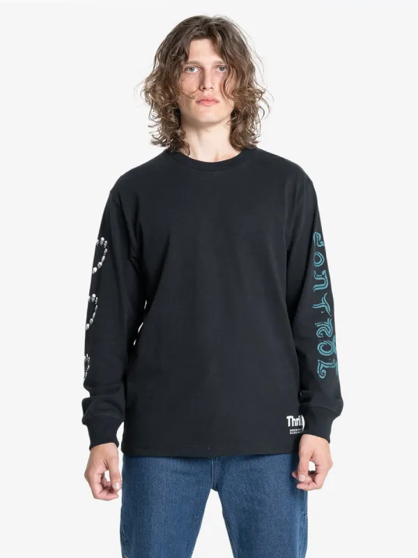Controlled Damage Oversize Long Sleeve Tee - Black made by Thrills