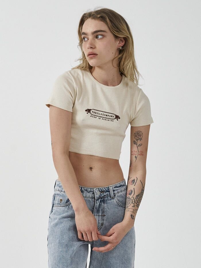 Foundation Baby Crop Tee - Unbleached sold by Thrills