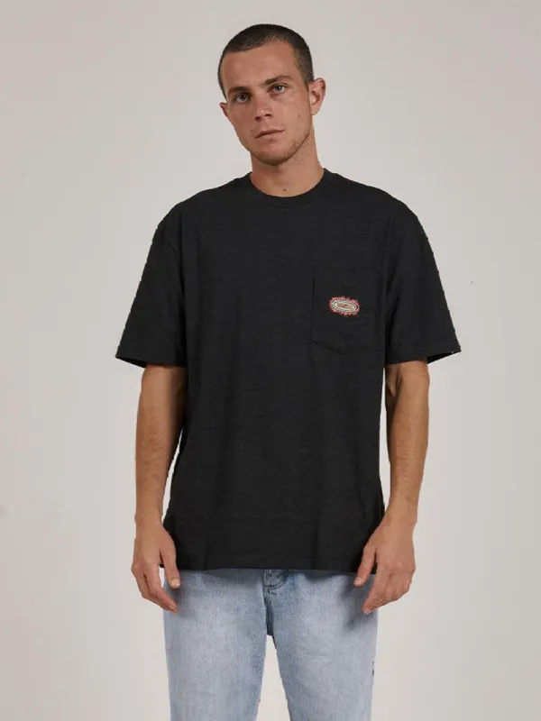 Acid Test Stripe Pocket Oversize Fit Tee - Black sold by Thrills
