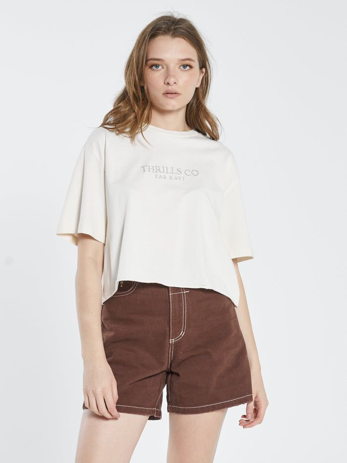 Extension Merch Fit Crop Tee - Heritage White sold by Thrills