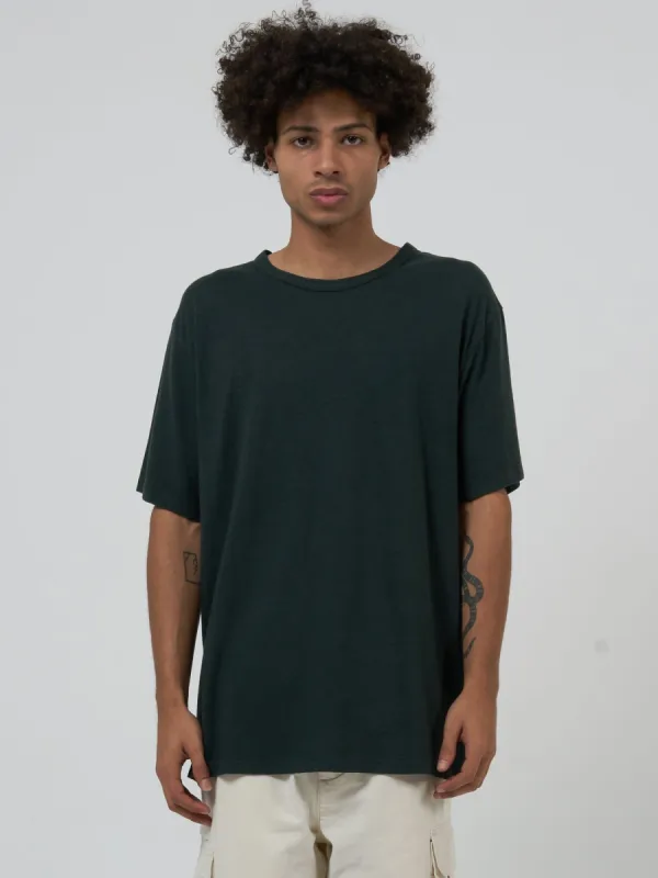 Hemp Thrills Embro LIghtweight Merch Fit Tee - Deep Emerald sold by Thrills