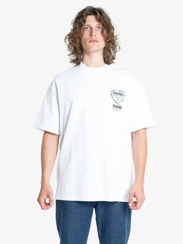 Controlled Damage Box Fit Oversize Tee - White sold by Thrills