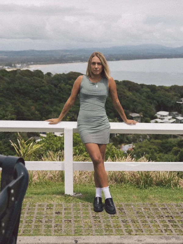 Levitation Mesh Mini Dress - Pistachio sold by Thrills