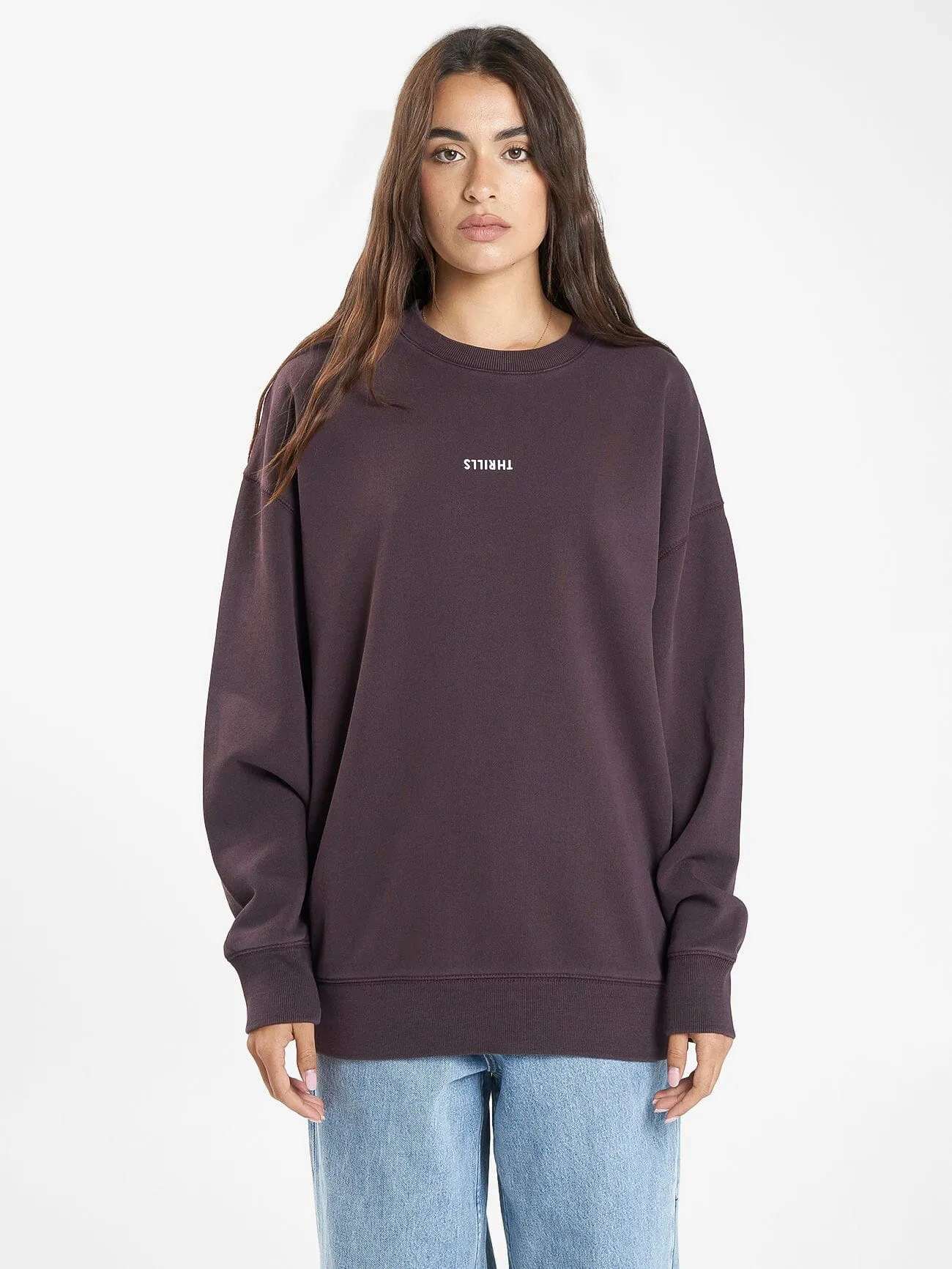 Minimal Thrills Slouch Crew - Deep Plum sold by Thrills