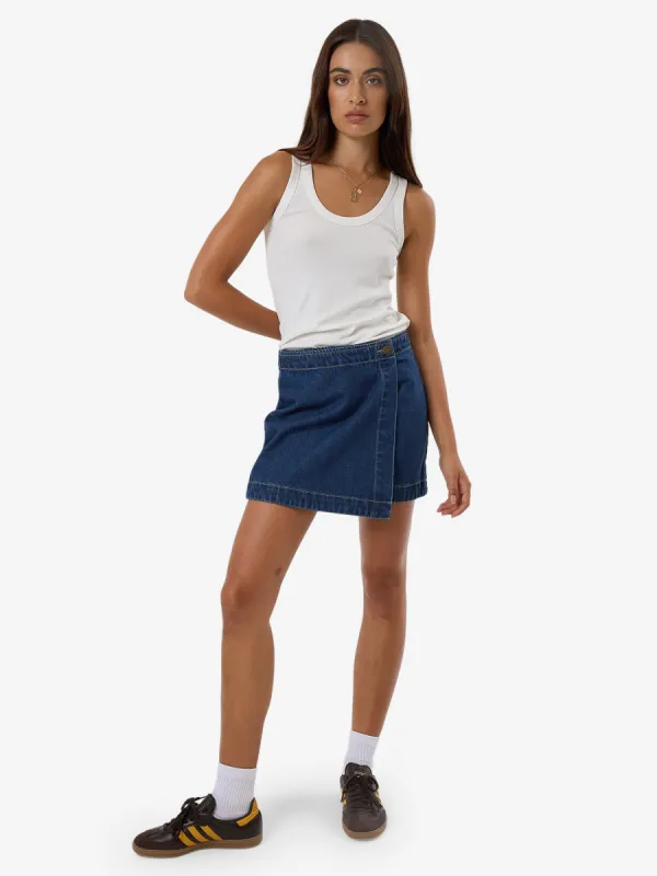 Marley Wrap Skirt - Union Blue sold by Thrills