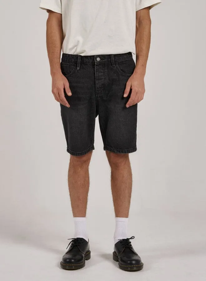 Chopped Hem Denim Short - Smoke Black sold by Thrills