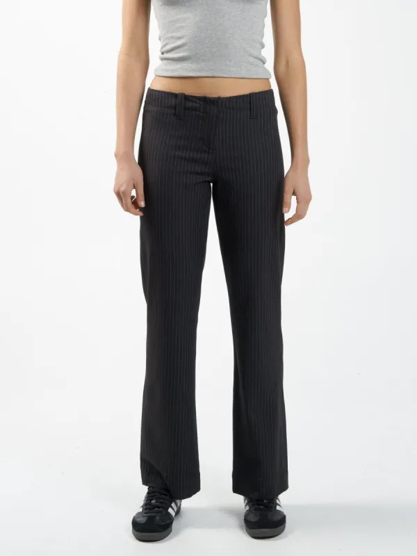 Brit Pinstripe Pant - Charcoal sold by Thrills