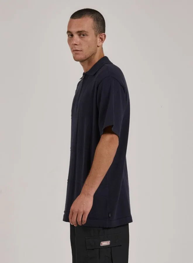 Natural Cooperation Jacquard Knit Polo - New Teal sold by Thrills product image thumbnail 3