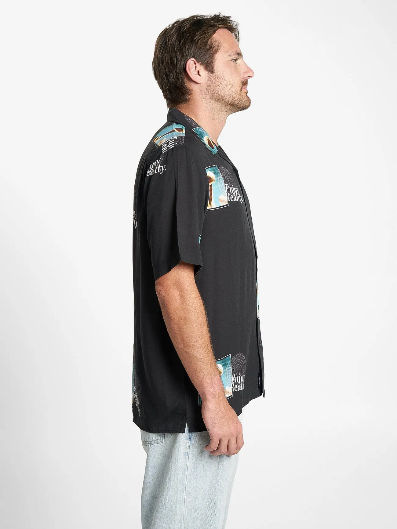 Enjoy Reality Bowling Shirt - Black sold by Thrills product image thumbnail 3