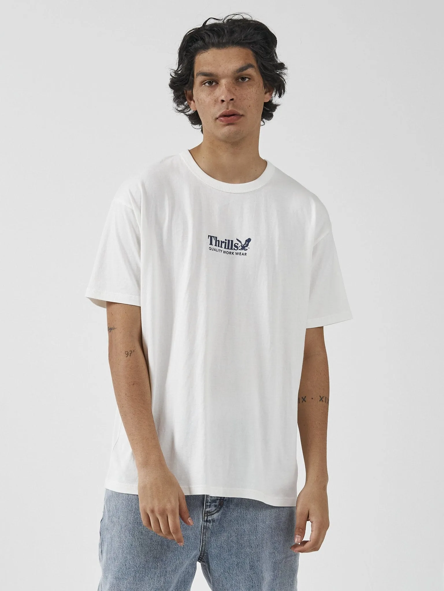 Thrills Workwear Box Fit Tee - Dirty White sold by Thrills