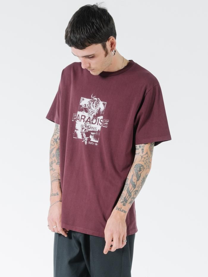 Hidden Paradise Merch Fit Tee - Blood Red sold by Thrills product image thumbnail 3