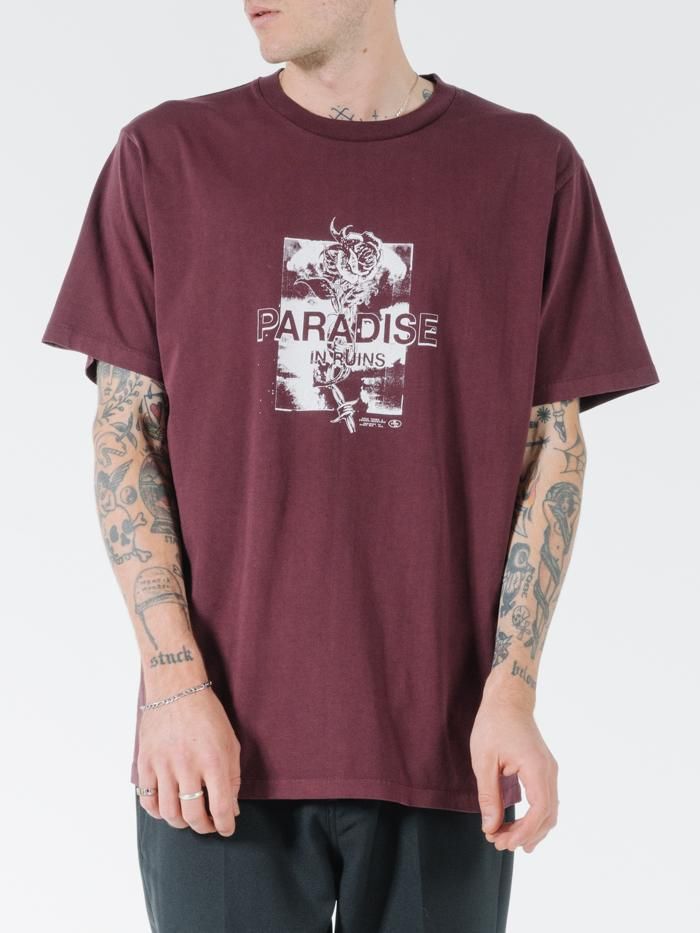 Hidden Paradise Merch Fit Tee - Blood Red sold by Thrills product image thumbnail 4