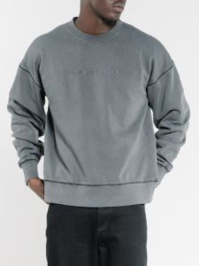 Tonal Thrills Company Embro Slouch Fit Crew - Merch Black sold by Thrills