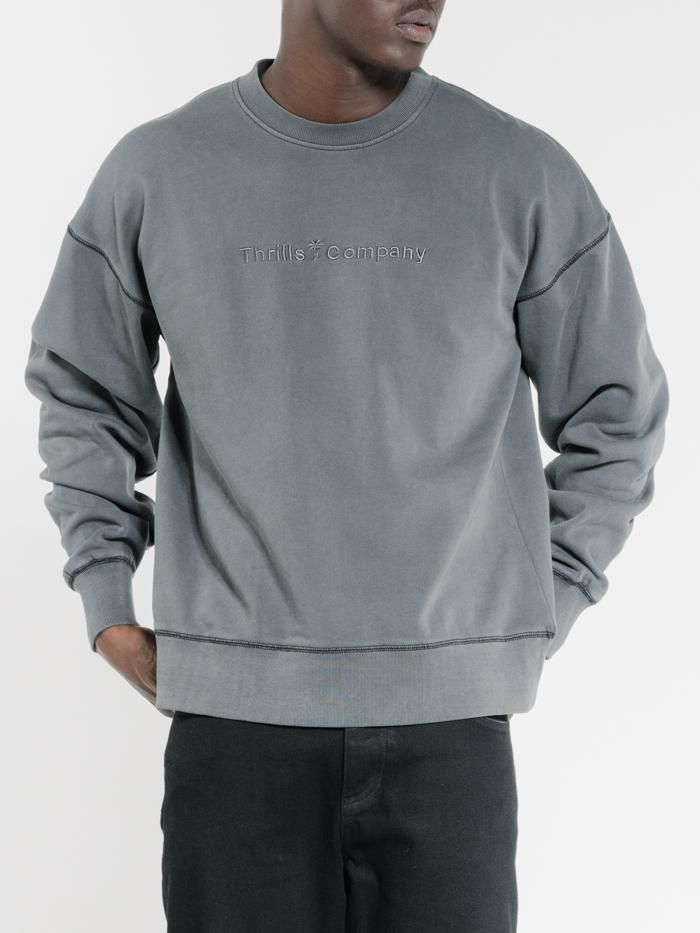 Tonal Thrills Company Embro Slouch Fit Crew - Merch Black sold by Thrills