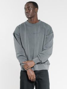 Tonal Thrills Company Embro Slouch Fit Crew - Merch Black sold by Thrills