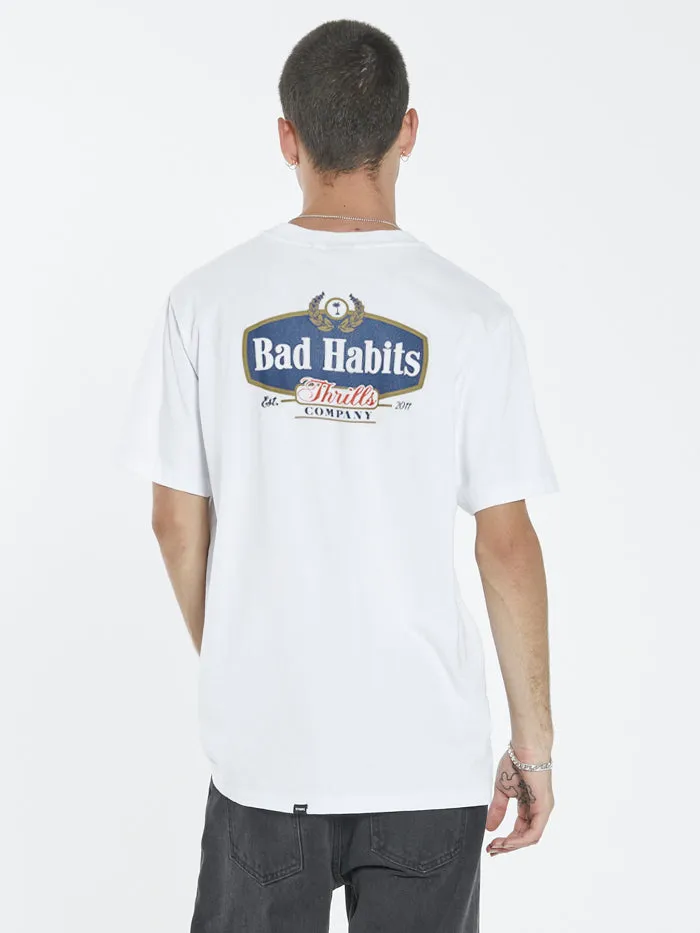 Bad Habits Die Hard Merch Fit Tee - Dirty White sold by Thrills product image thumbnail 2