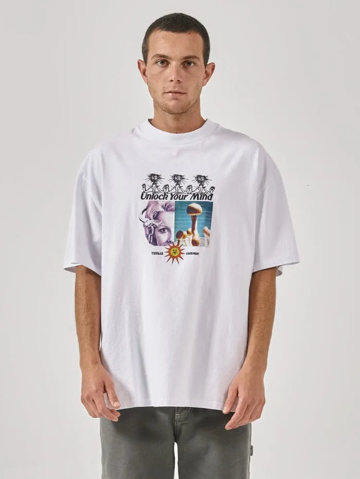 Unlock Your Mind Box Fit Oversize Tee - White sold by Thrills product image thumbnail 2