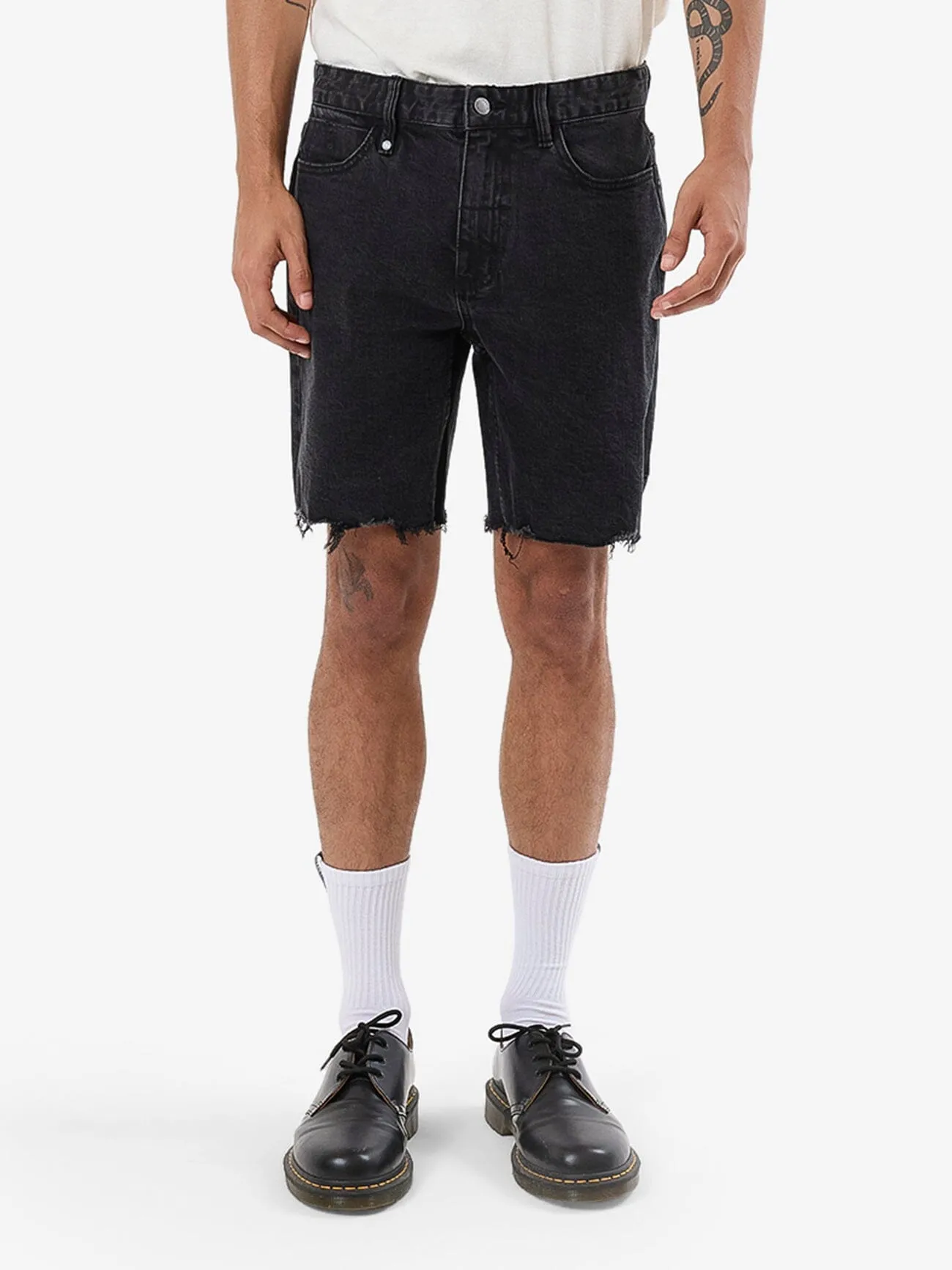 Bones Denim Short - Aged Black sold by Thrills