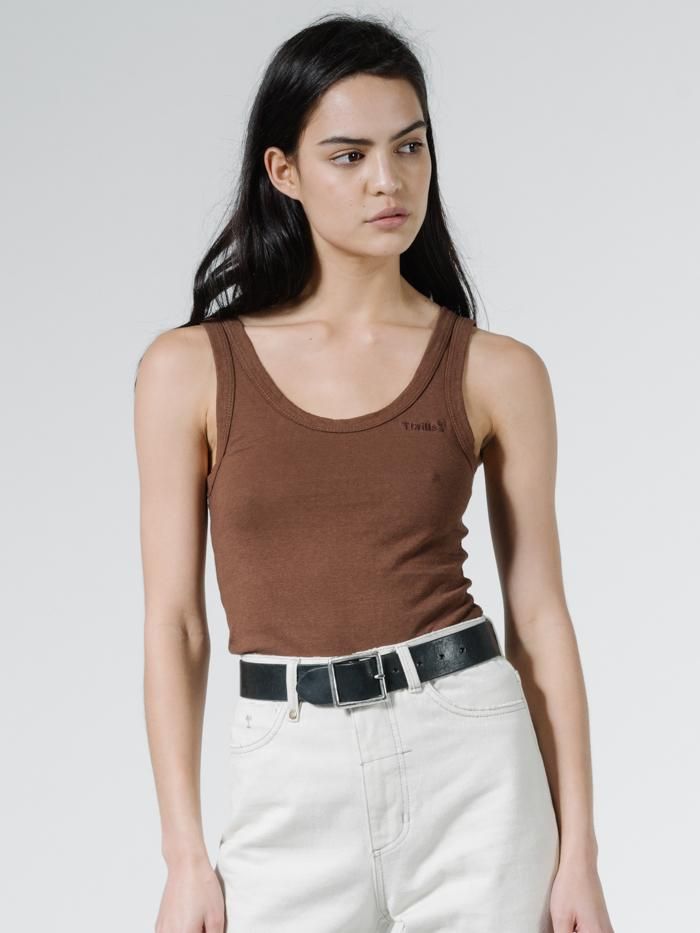 Thrills Unseen Retro Tank - Jarrah sold by Thrills