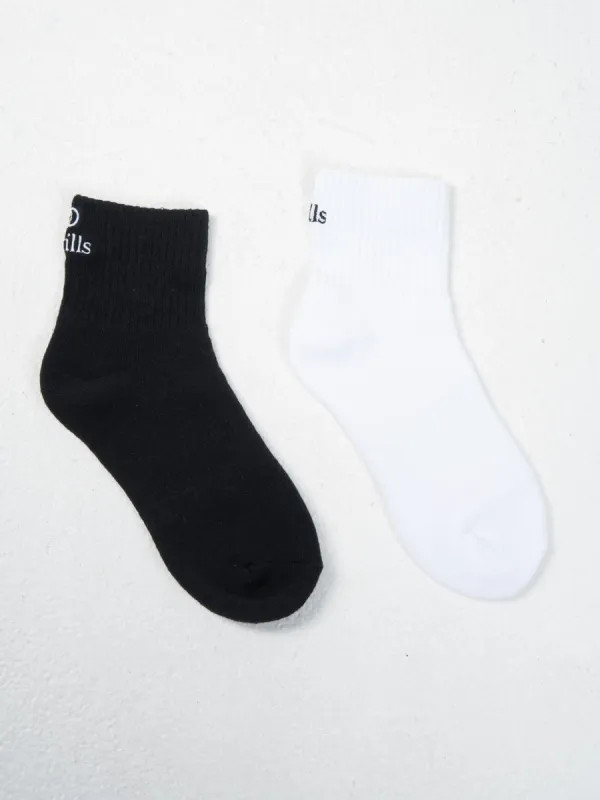 Cortex 2 Pack Bamboo Sock - Black - White sold by Thrills