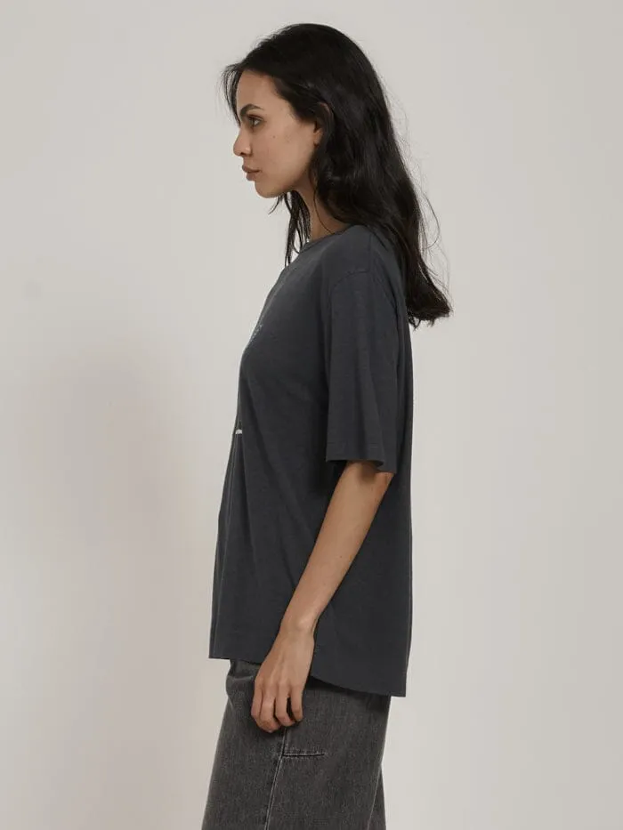 Euphoric Co-existence Hemp Box Fit Tee - Petrol sold by Thrills product image thumbnail 4