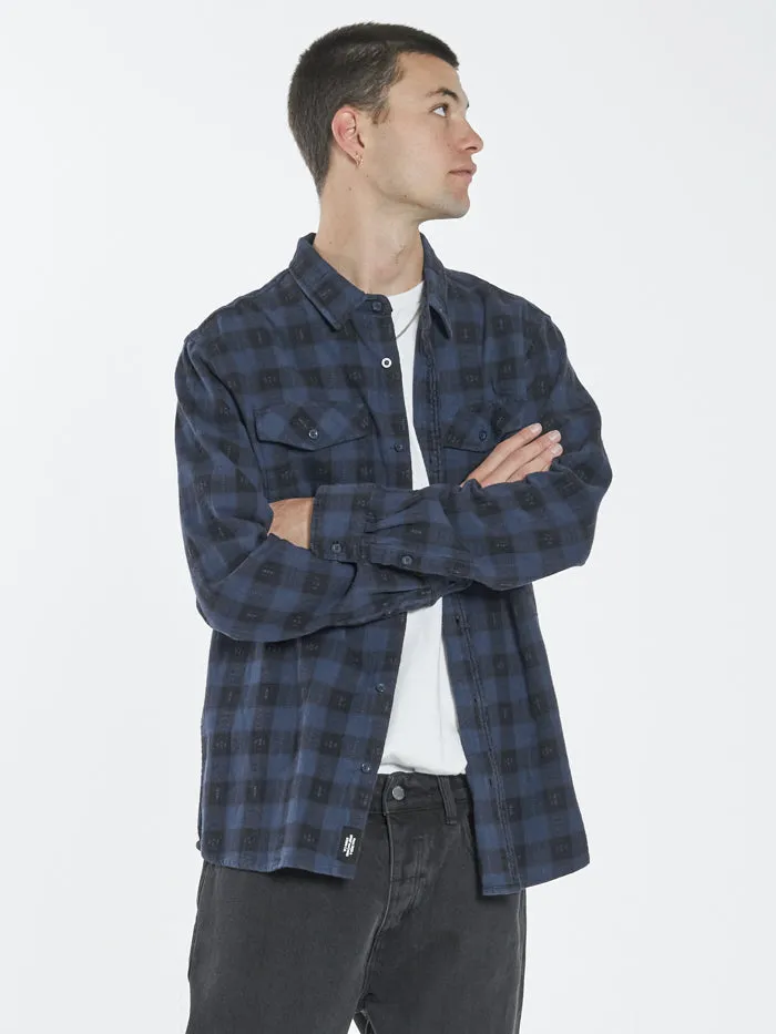 Liste Long Sleeve Flannel Shirt - Navy sold by Thrills product image thumbnail 4