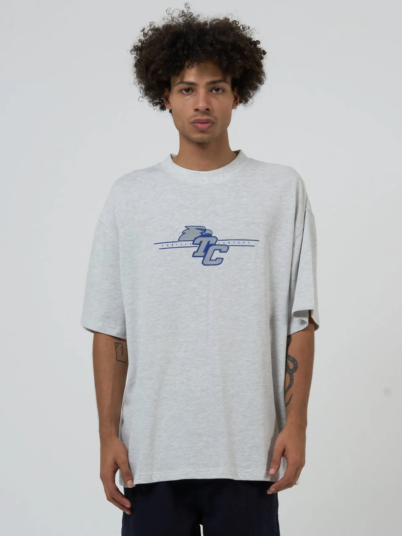 Redshirt Box Fit Oversize Tee - White Marle sold by Thrills