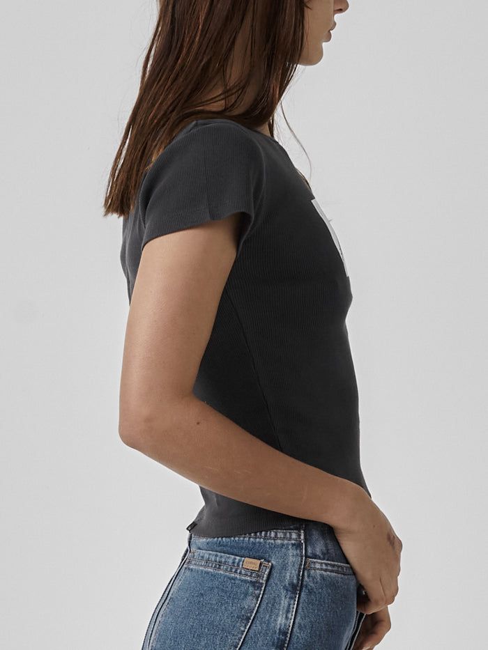 Paradox of Paradise Cap Sleeve Tee - Heritage Black sold by Thrills product image thumbnail 4