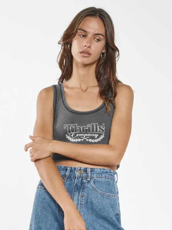 Speed Needs Crop Rib Singlet - Merch Black sold by Thrills