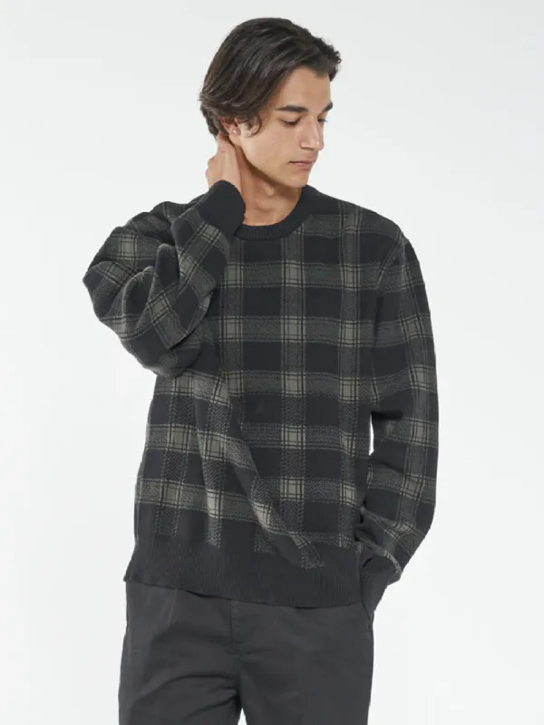 Now Then Crew Knit - Oil Green sold by Thrills