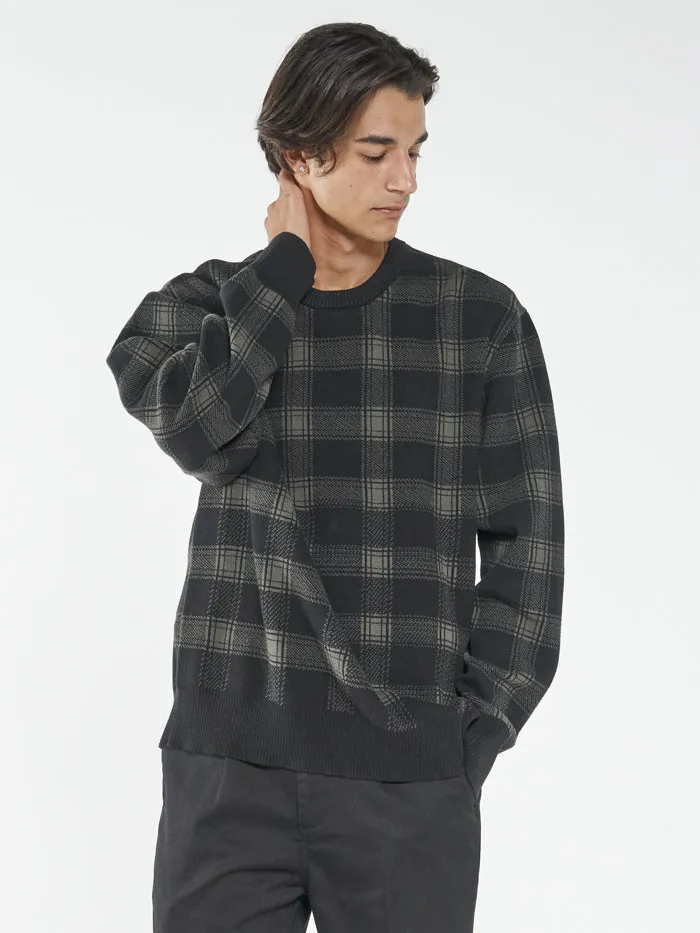 Now Then Crew Knit - Oil Green sold by Thrills