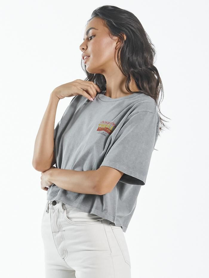Wings of Fire Crop Merch Fit Tee - Washed Grey sold by Thrills product image thumbnail 3