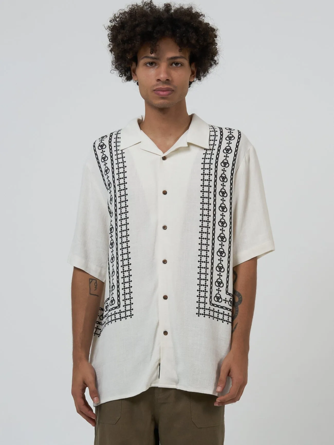 In Order and Disorder Bowling Shirt - Heritage White sold by Thrills product image thumbnail 2