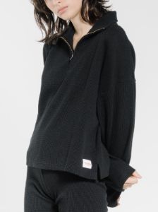 Hiatus 3/4 Zip Pullover - Black sold by Thrills