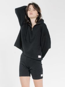 Hiatus 3/4 Zip Pullover - Black sold by Thrills