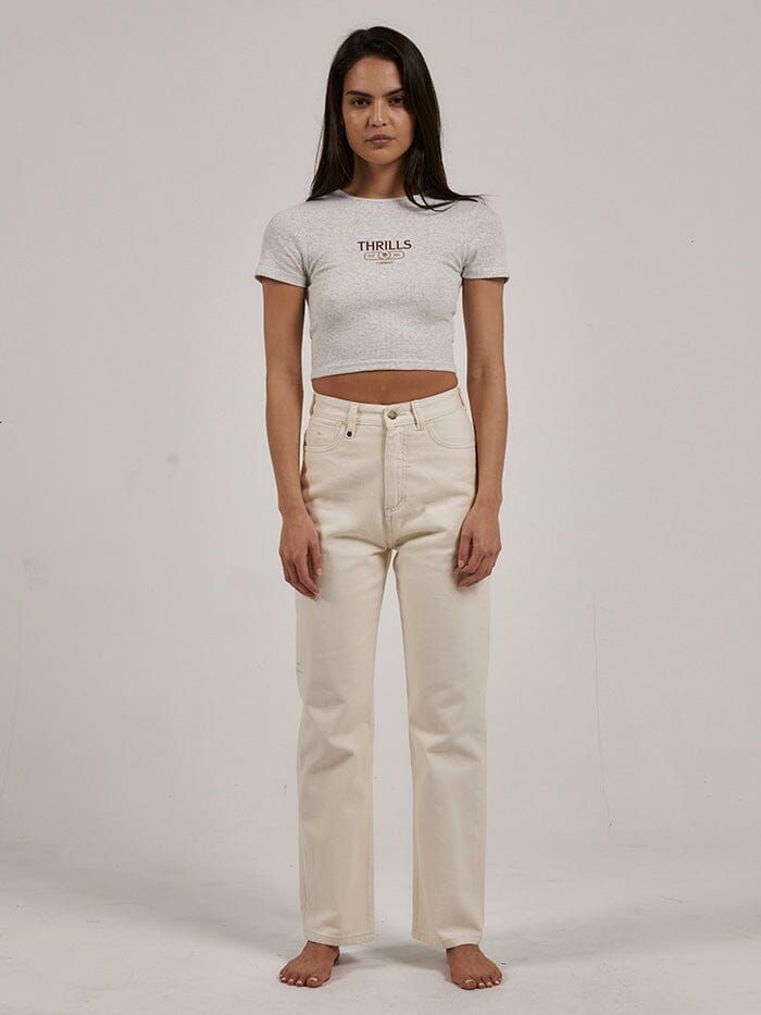 Bad Habits Club Baby Tee - White Marle sold by Thrills product image thumbnail 3