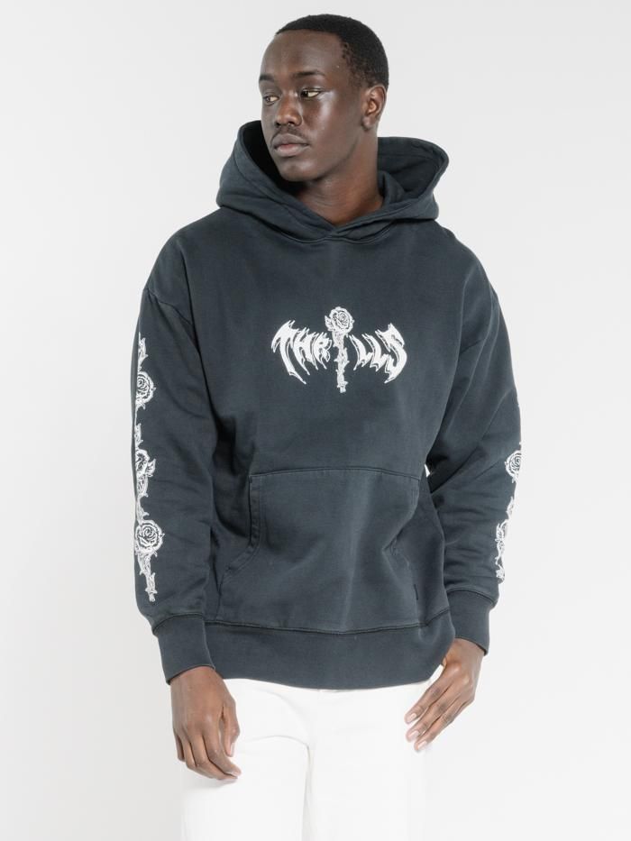 Hard Fast Loud Slouch Pull On Hood - Washed Black sold by Thrills